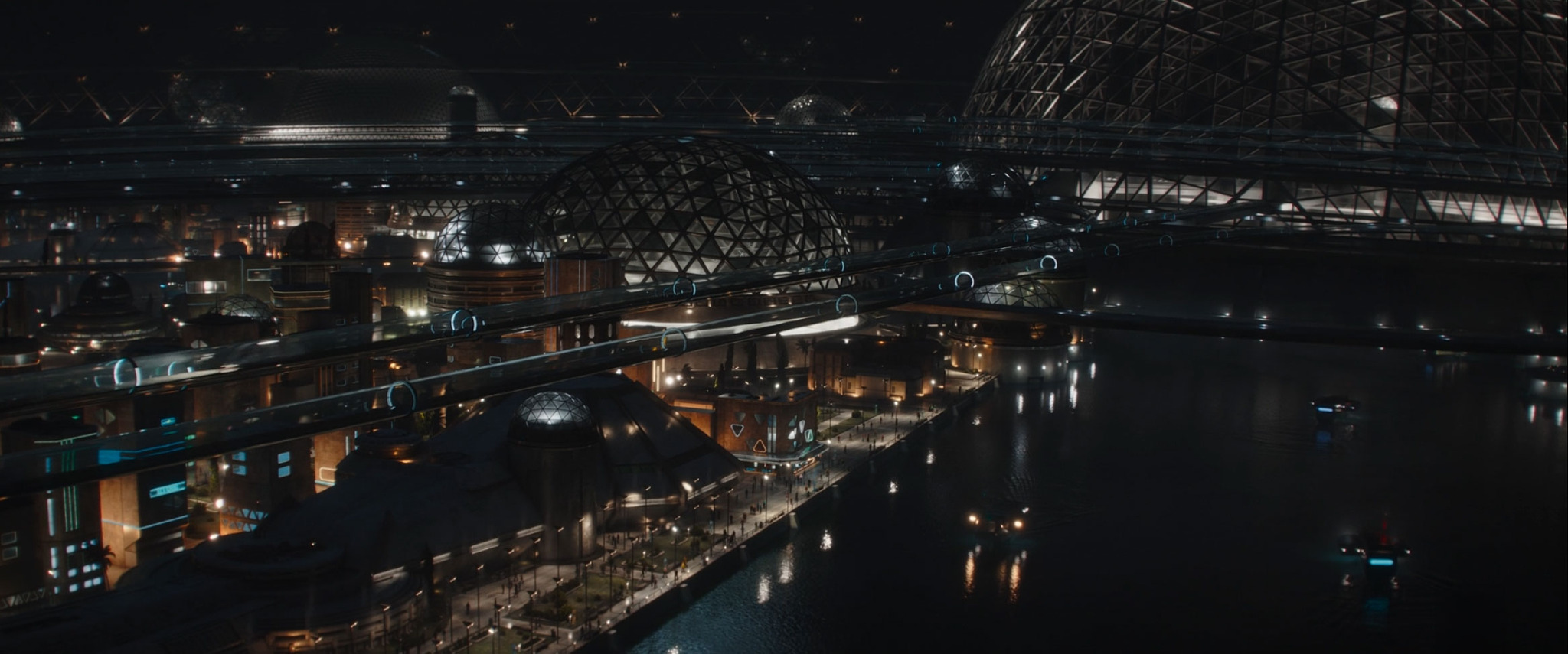 Plazir-15 city at night from The Mandalorian
